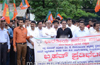 DySP Suicide: BJP stages protest demanding arrest of abettors